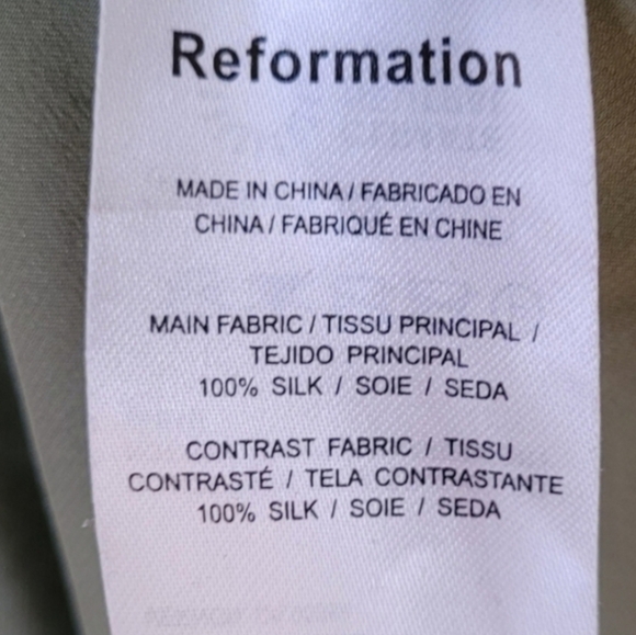 NWT Reformation Olive Satin Midi Dress - Picture 7 of 7